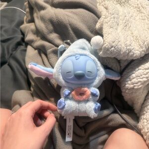 Disney miniso kids Stitch Labubu Light Blue Plush with Pink Ears